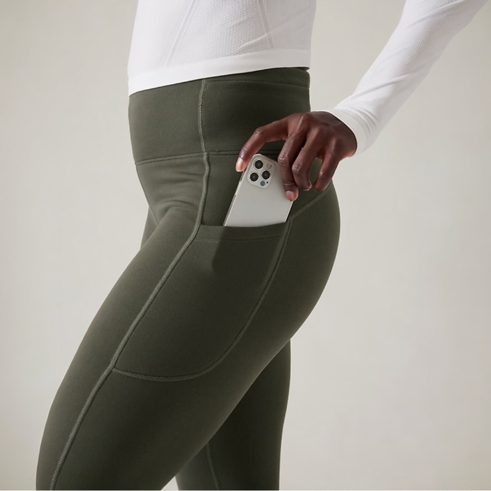 NWOT Athleta ALTITUDE STASH HIGH RISE POLARTEC® POWER STRETCH® TIGHT - Picture 2 of 6